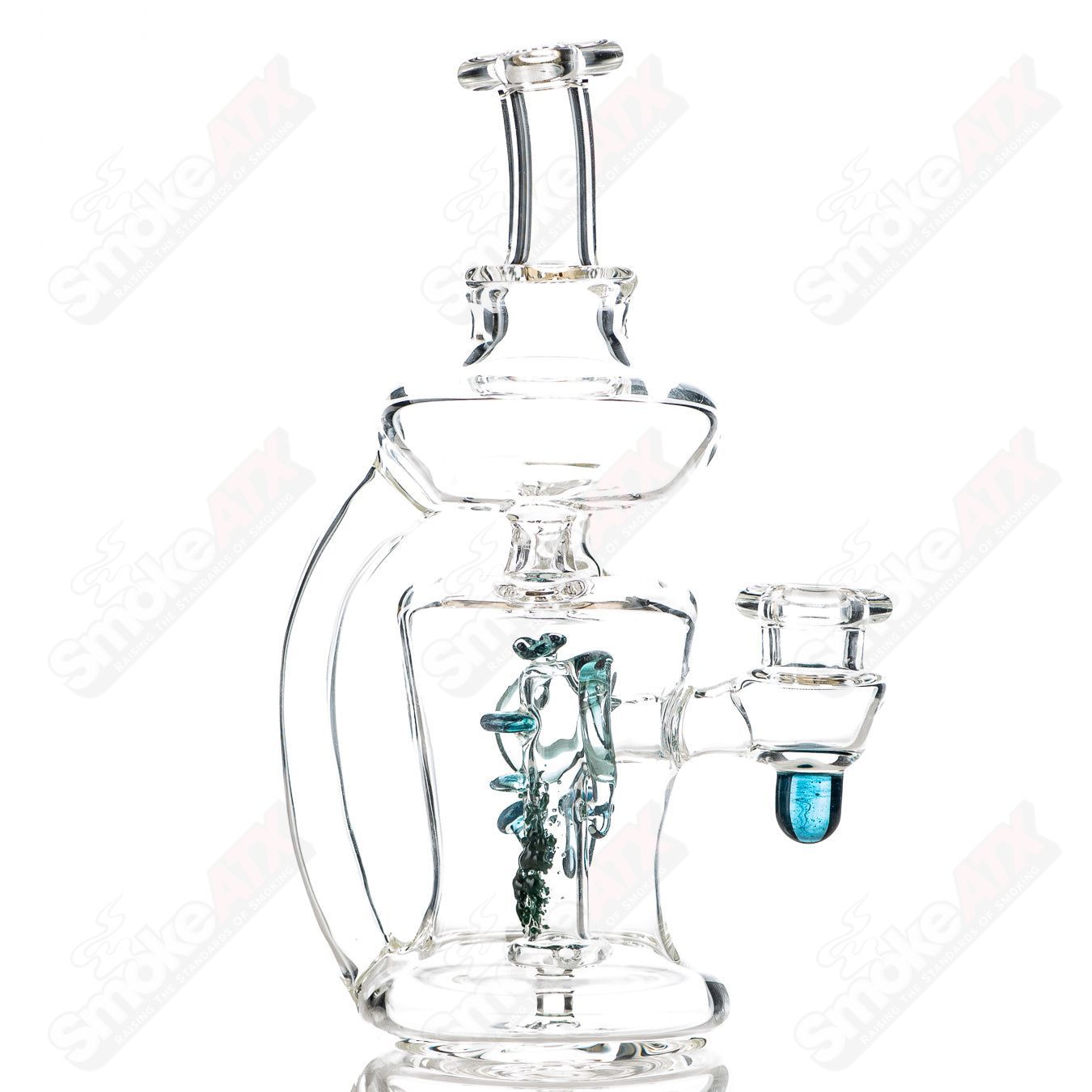 Blue Dumper Snake Sculpture rig by Gilyumglass - Smoke ATX