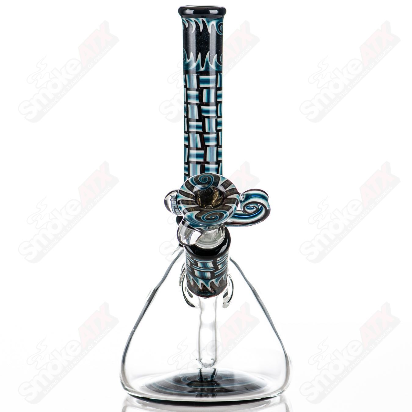 Blue Patchwork Mini Beaker Set by Dale Sommers Glass - Smoke ATX
