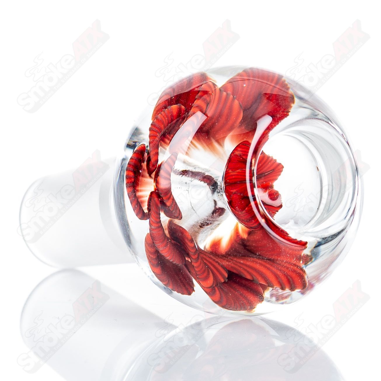 #3 18mm Flower Marble Bowl by Swan Glass - Smoke ATX