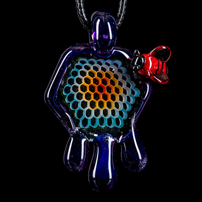 #2 Small Color Honeycomb Drip Pendant by Joe P Glass