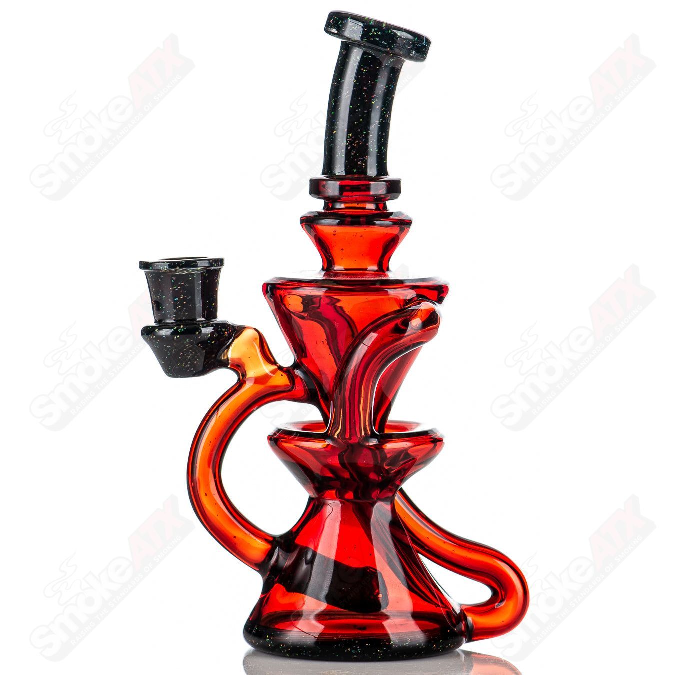 #1 Pomegranate & Black Crushed Opal Mini Recyler Captn Chronic - Smoke ATX
