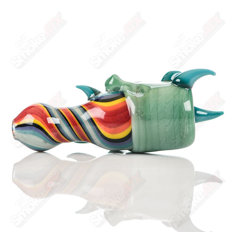 Color Worked Skull Hitter Ghost Glass - Smoke ATX