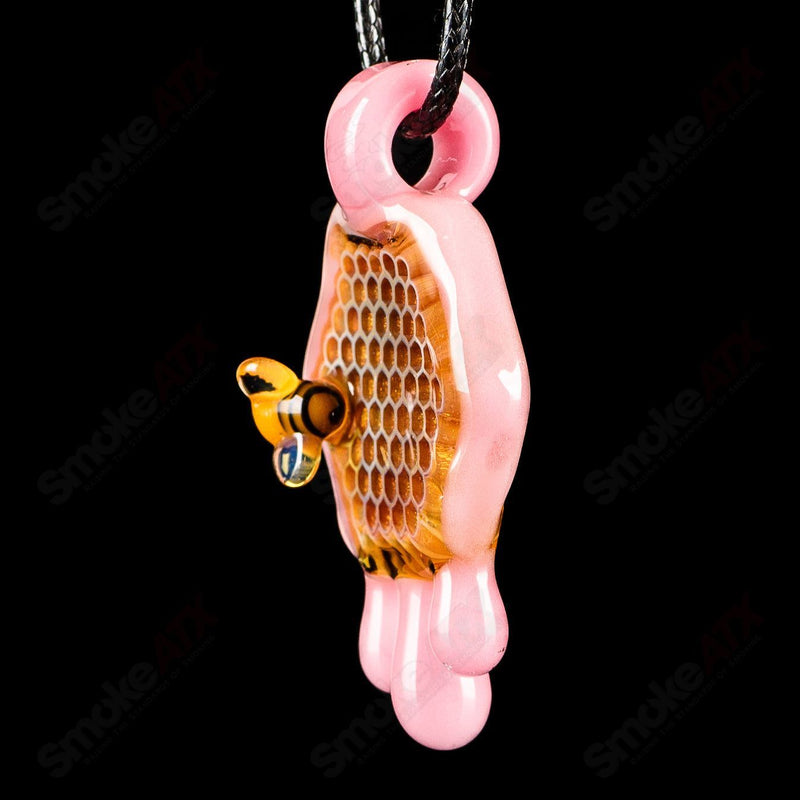 2" Honeycomb Drip Pendant (Cadillac Pink) Joe P Glass - Smoke ATX