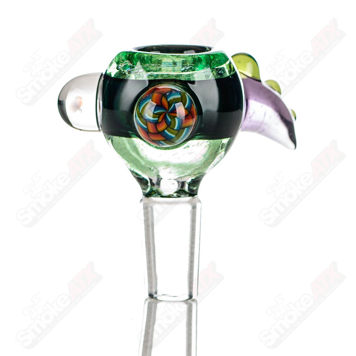 #8 14mm Color Worked Slide Bowl Jeremy from Oregon - Smoke ATX