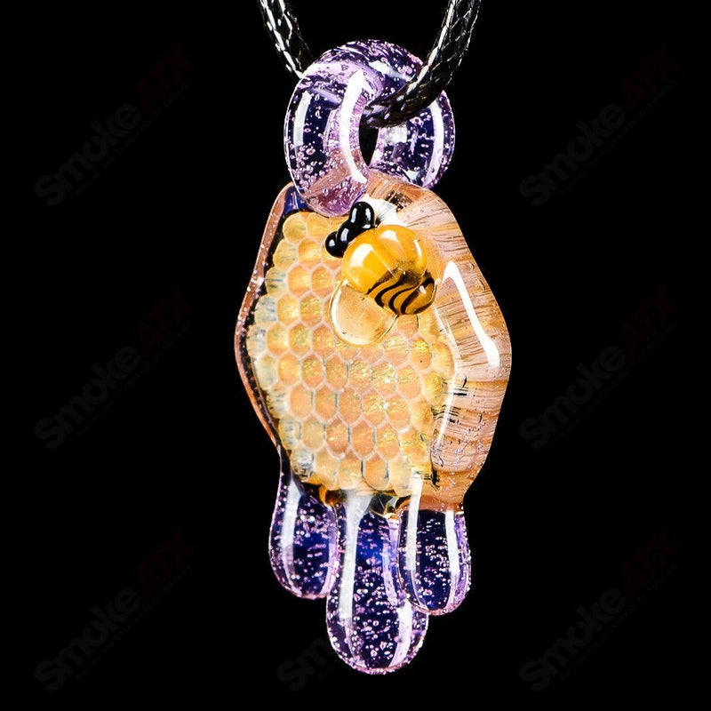 Medium Honeycomb Drip Pendant (Purple Slyme) Joe P Glass - Smoke ATX