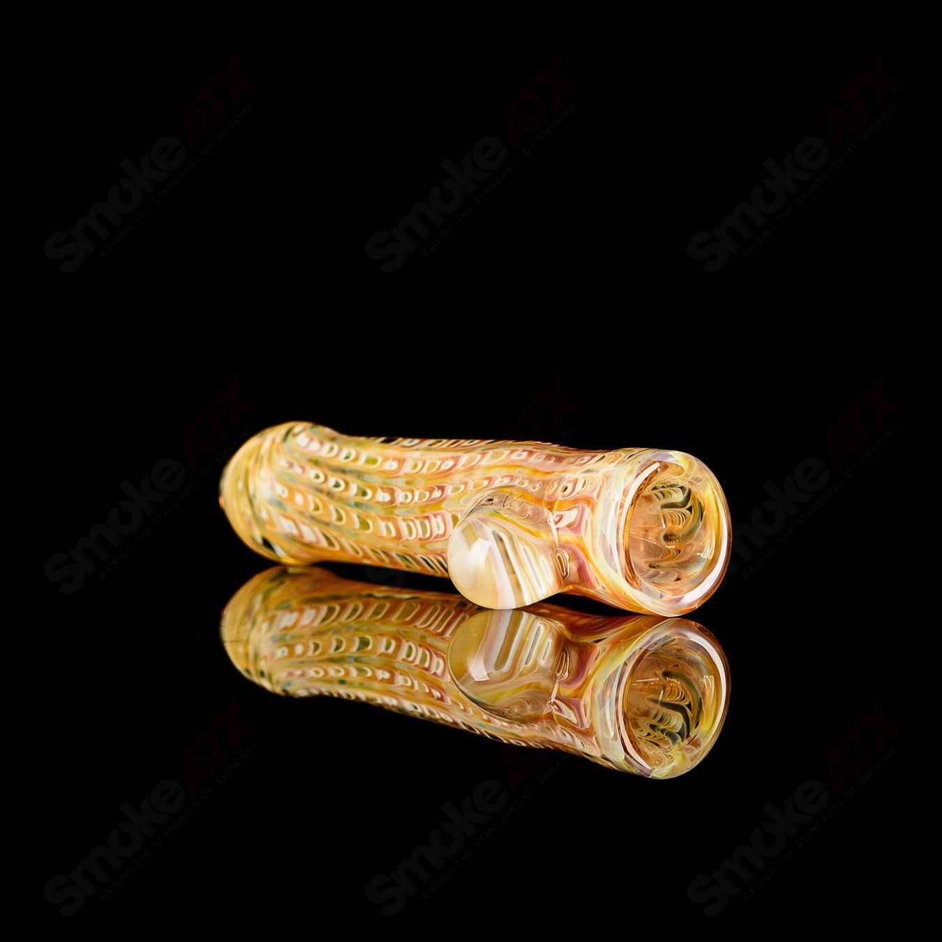 #1 Transparent Worked Chillum w/ Clear Dot Signed - JMK Glass - Smoke ATX