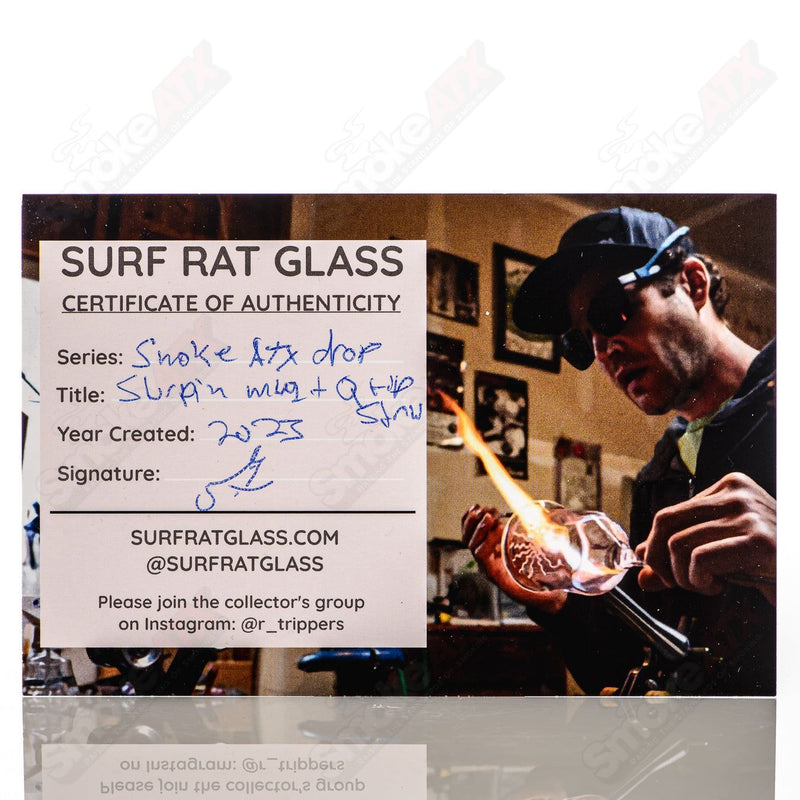 Clear Slurpin Mug w/ Q-Tip Straw Surf Rat Glass - Smoke ATX