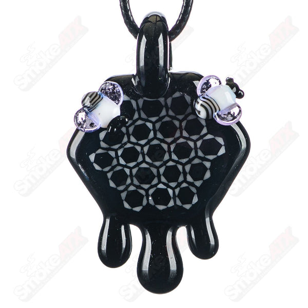 2" Honeycomb Drip Pendant (Black&White) Joe P Glass - Smoke ATX