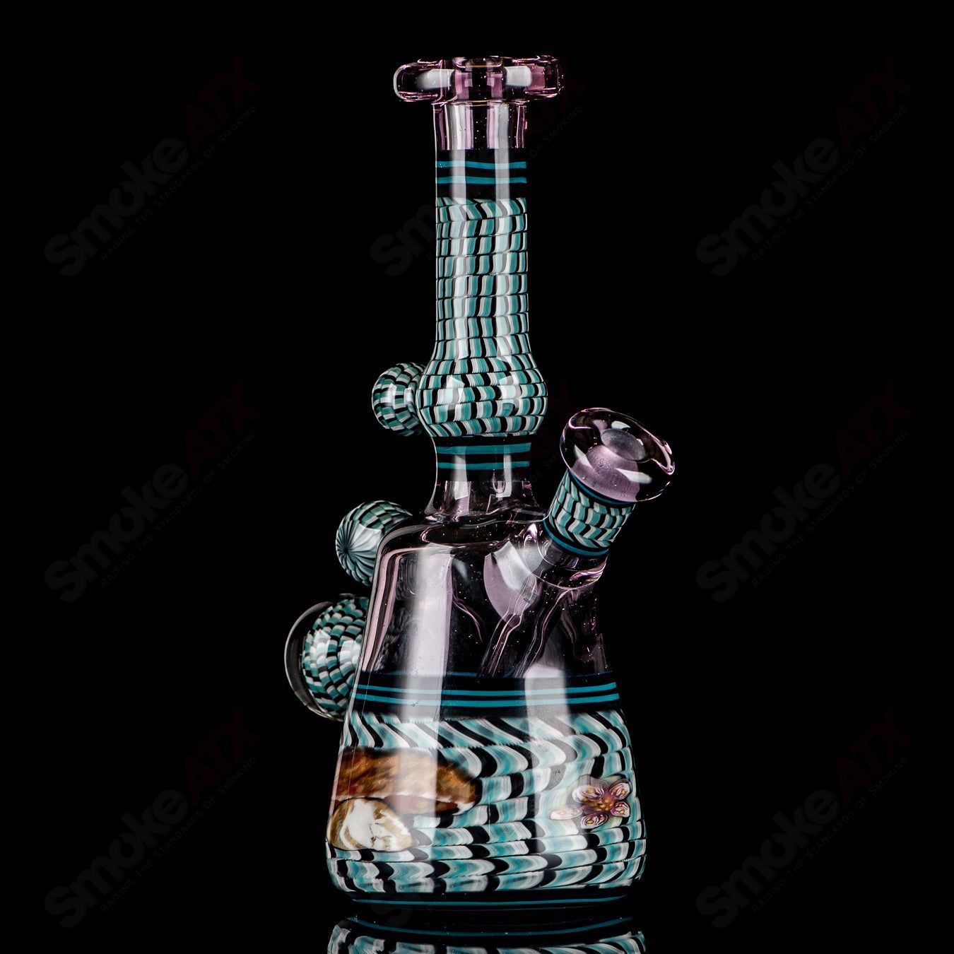 Coiled Latticello Milli Rig Conversion Glass x Boehme #3 - Smoke ATX