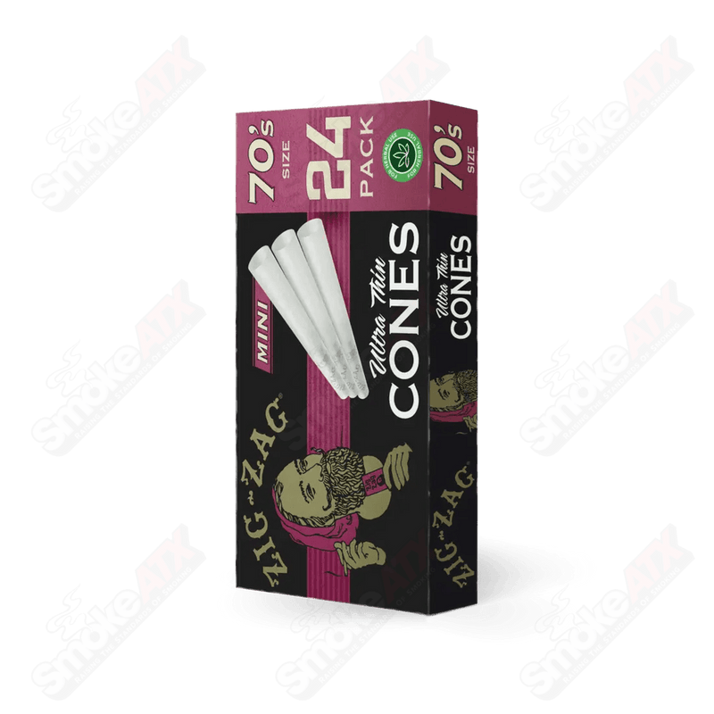 24pk Mini Ultra Thin Cones Zig Zag