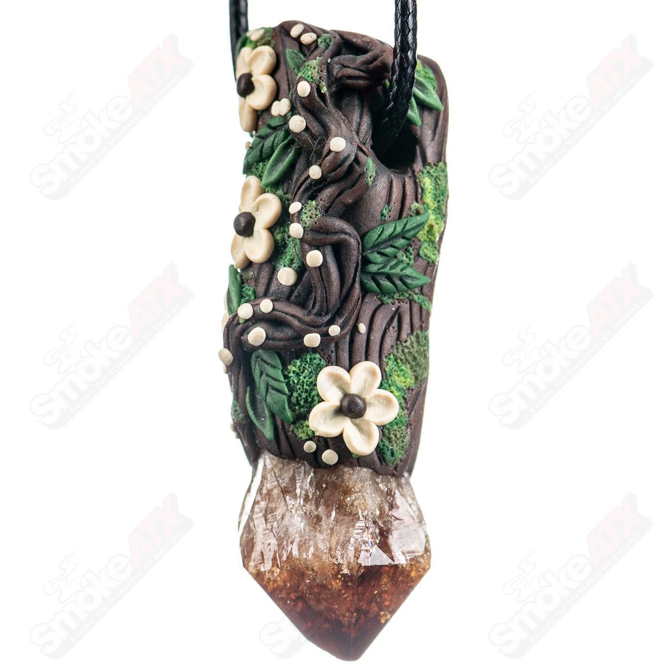 Citrine Floral/Swirl Pendant - Smoke ATX