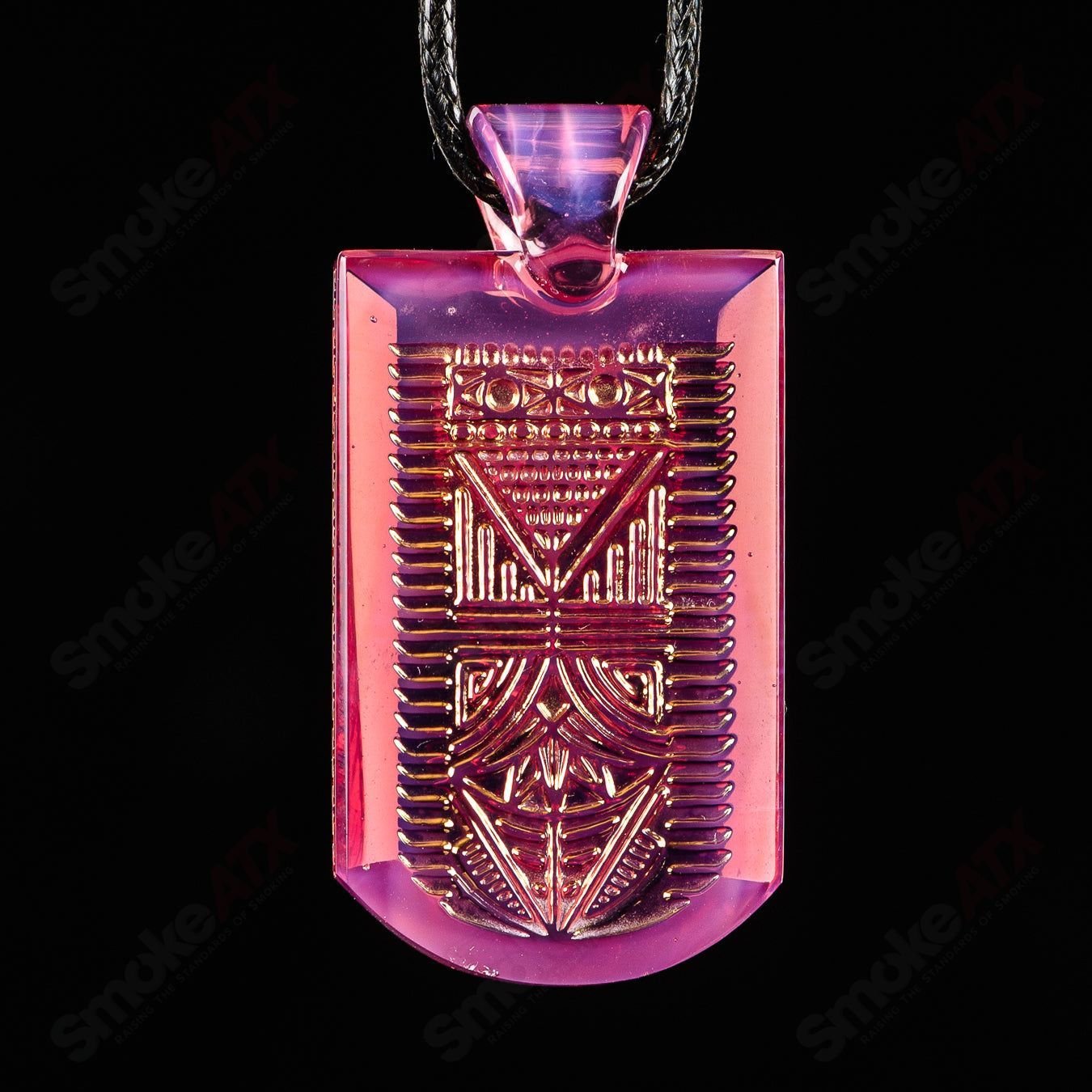 Classic Tablet Pendant (Bast) Green T Glass - Smoke ATX