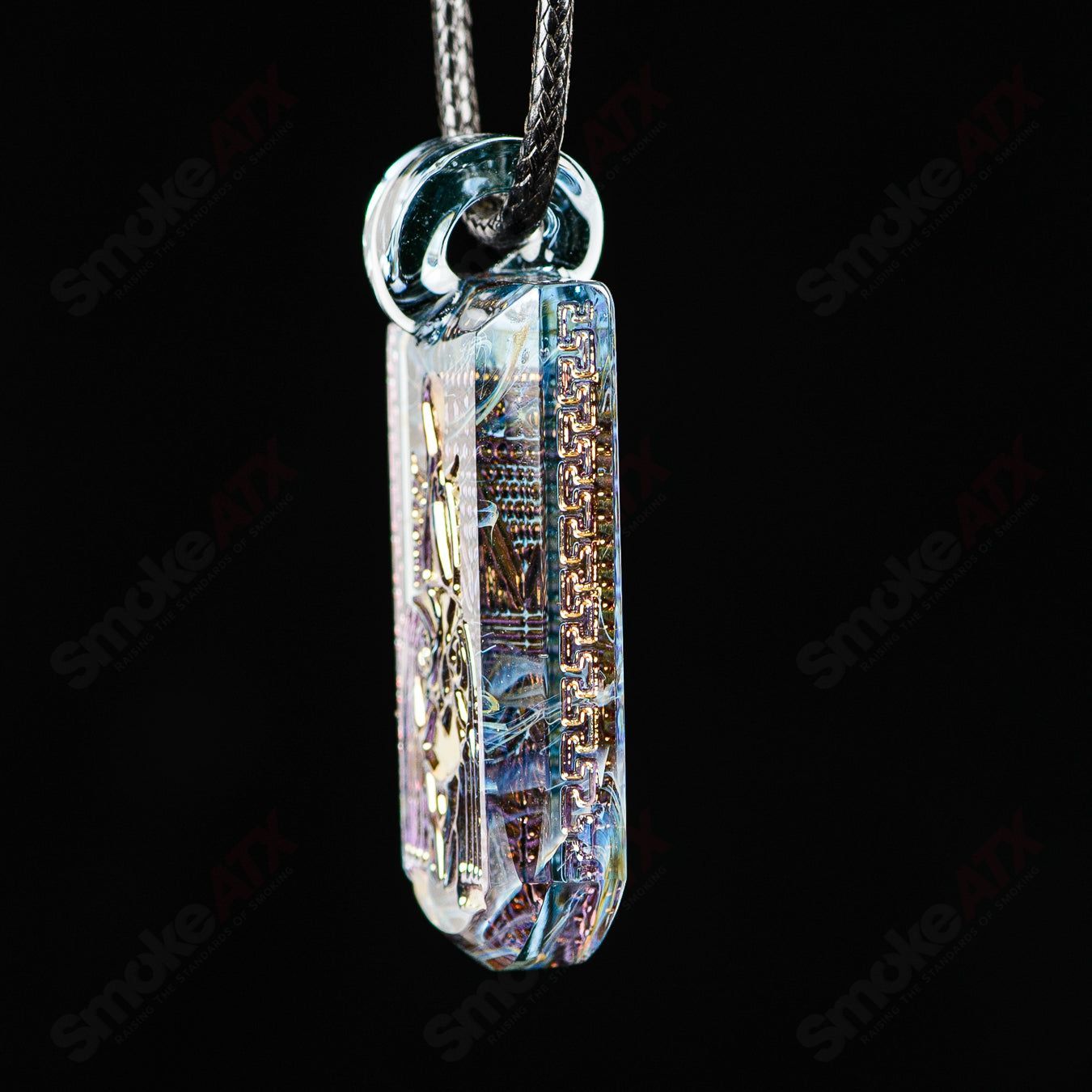 Classic Tablet Pendant (Horus) Green T Glass - Smoke ATX