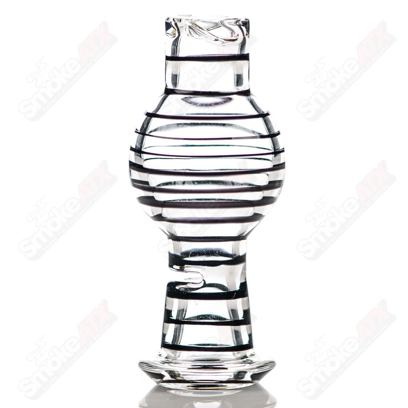 Clear / Black Striped V2 Spinner Cap Glass Carpenter - Smoke ATX
