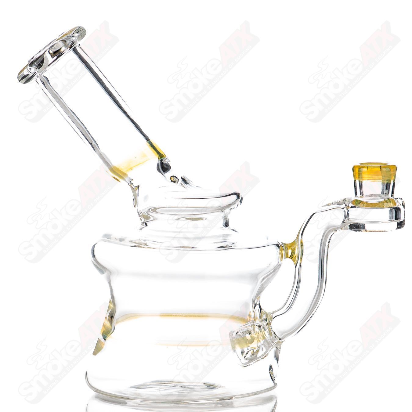 Clear Rig w Silver Fume Accents by Rocky's Glass - Smoke ATX