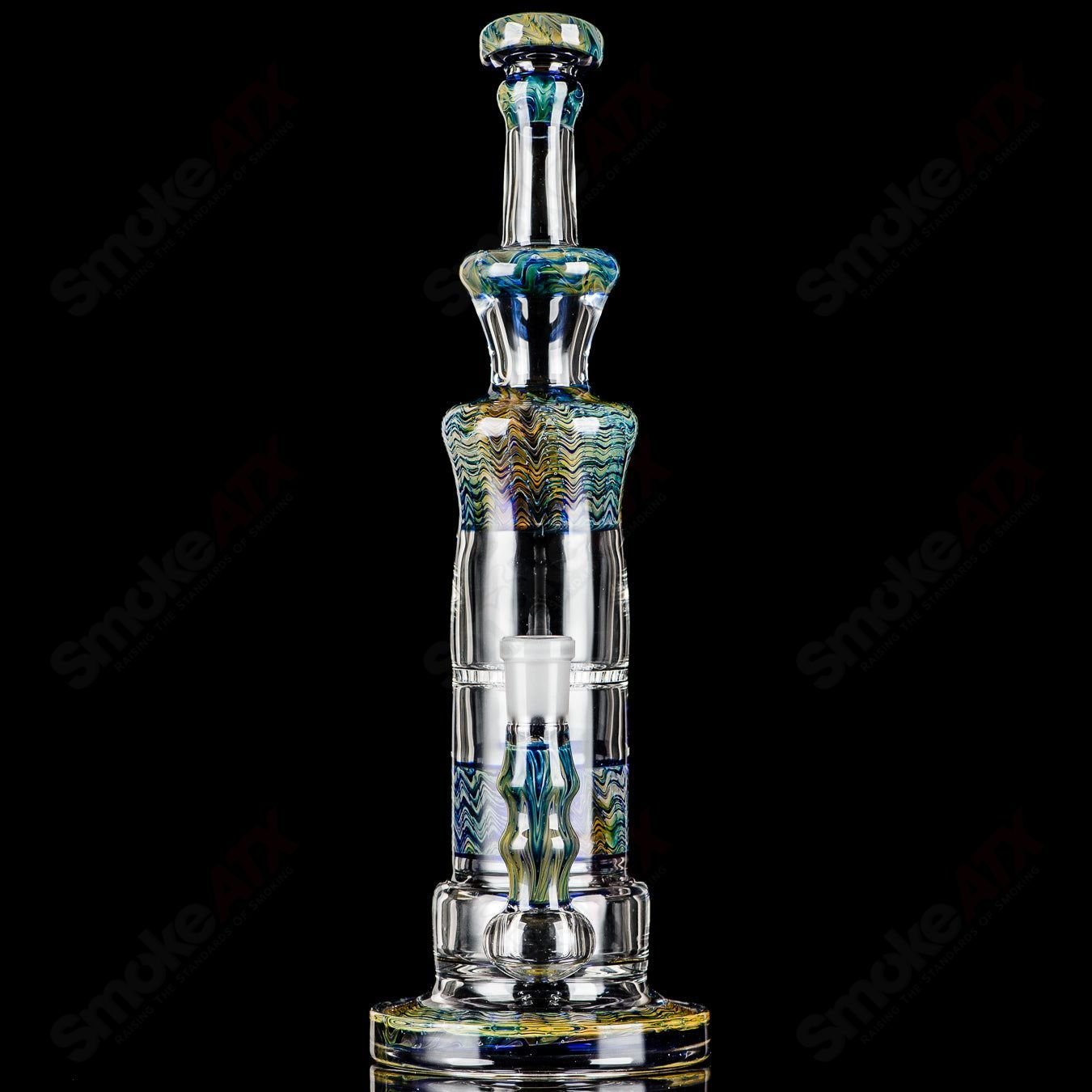 Cobalt Worked Honeycomb Waterpipe Tagle Glass - Smoke ATX