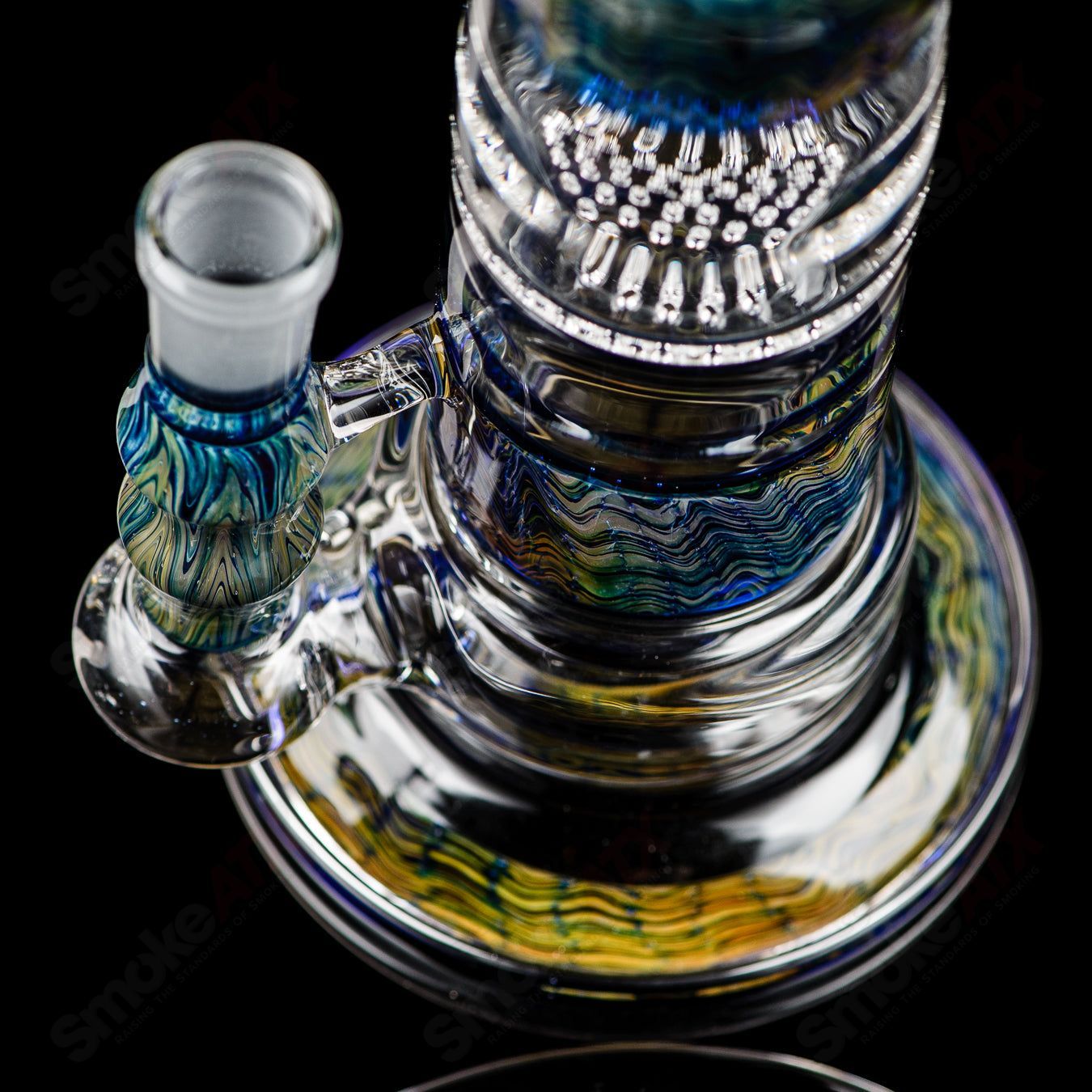 Cobalt Worked Honeycomb Waterpipe Tagle Glass - Smoke ATX