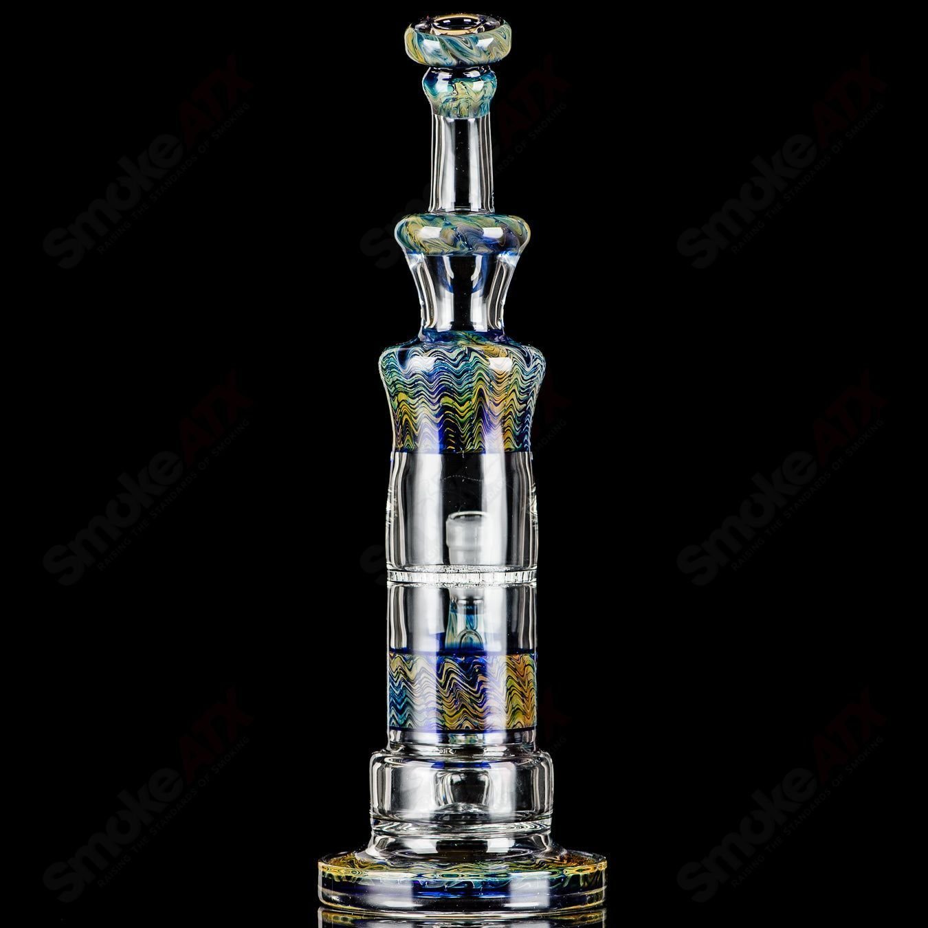 Cobalt Worked Honeycomb Waterpipe Tagle Glass - Smoke ATX