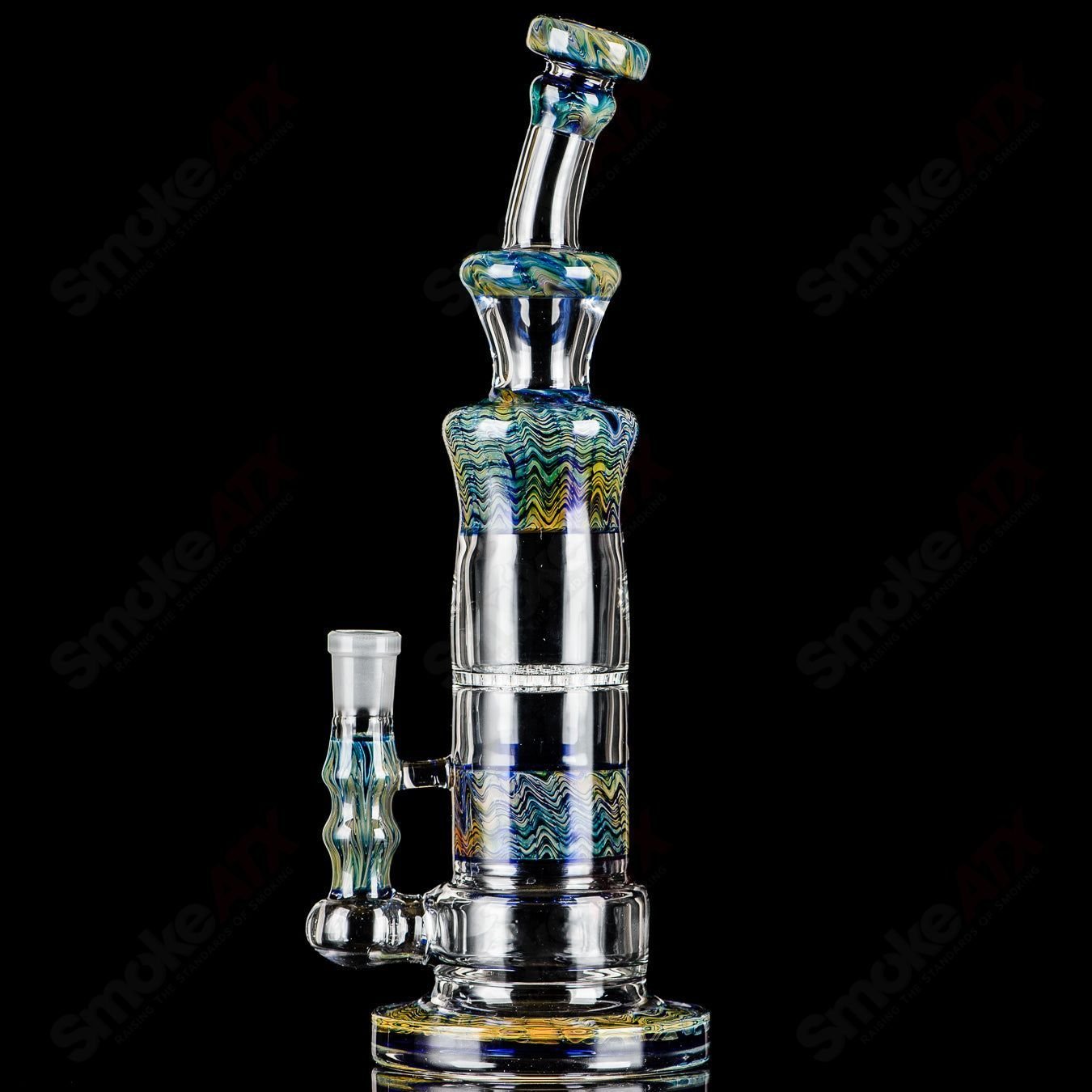 Cobalt Worked Honeycomb Waterpipe Tagle Glass - Smoke ATX