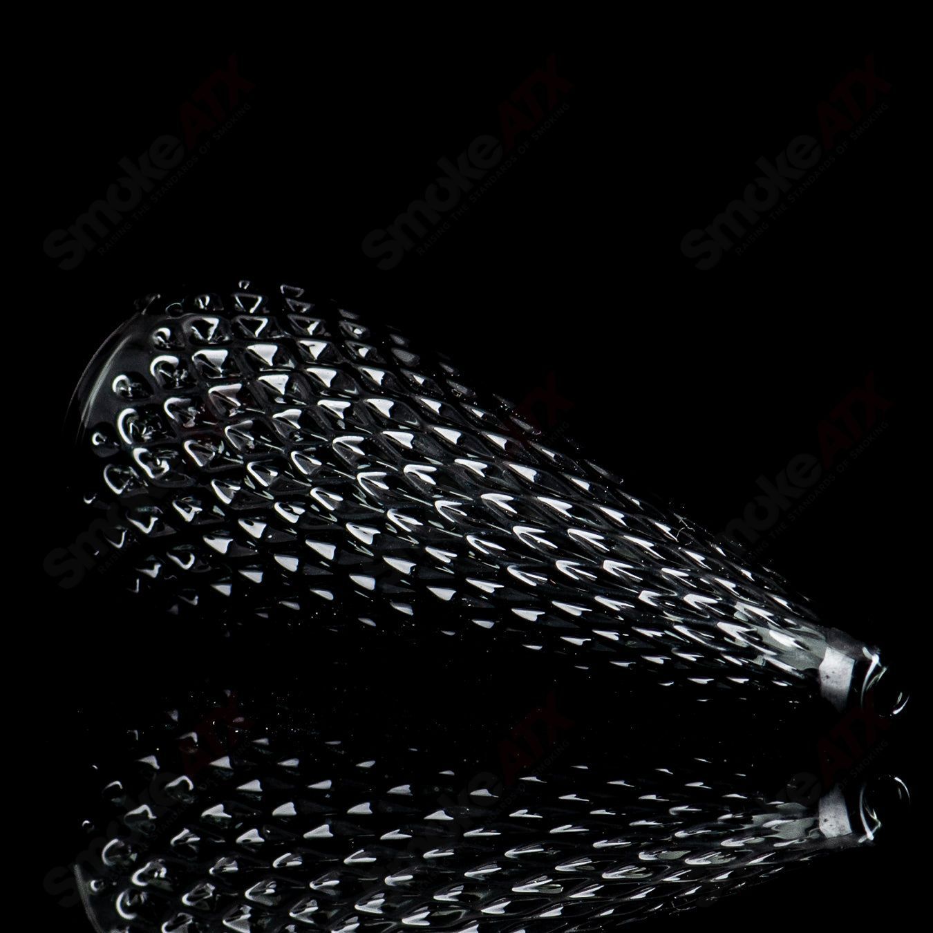 Cone Transparent Gray Diamond Tech Dry Puffco Top by James Lang - Smoke ATX