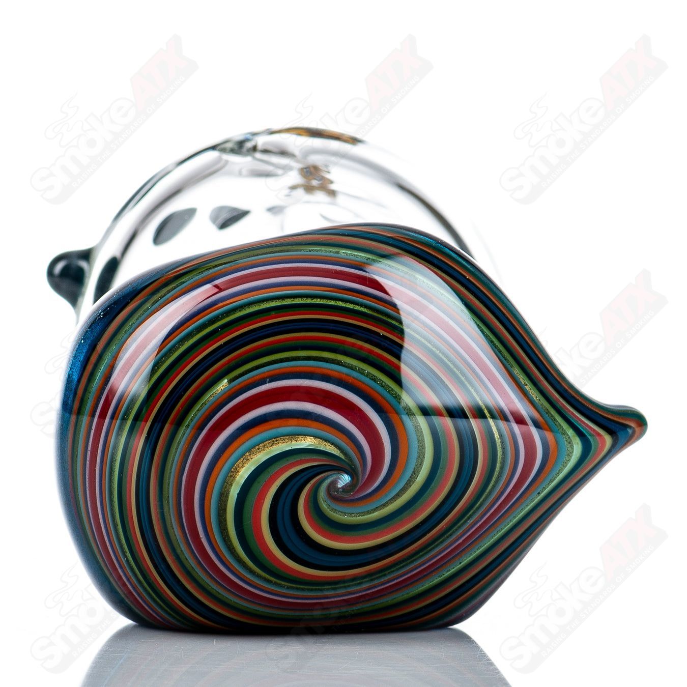 Custom Medium Multi Color Encalmo Helix Pipe by BoxFan - Smoke ATX
