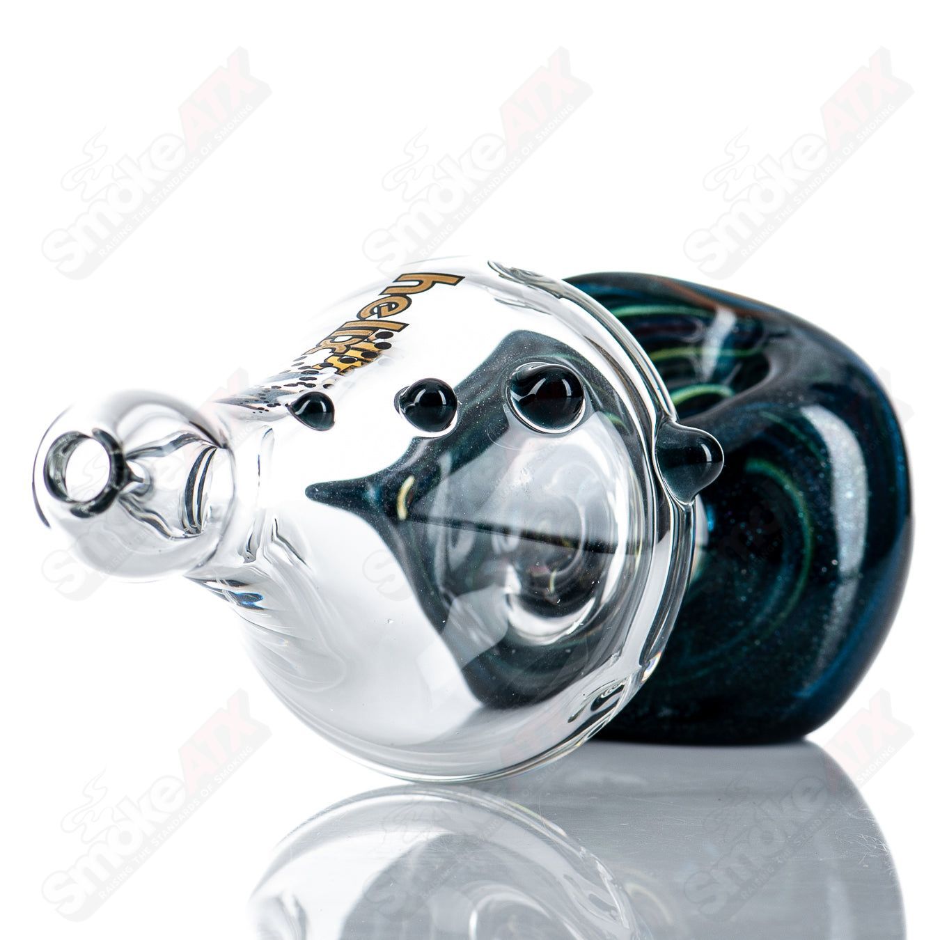 Custom Medium Multi Color Encalmo Helix Pipe by BoxFan - Smoke ATX
