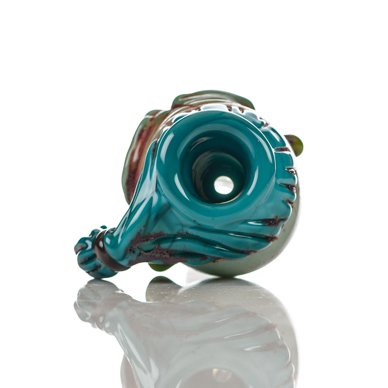 14mm Shrunken Head Bowl Slide Ghost Glass - Smoke ATX