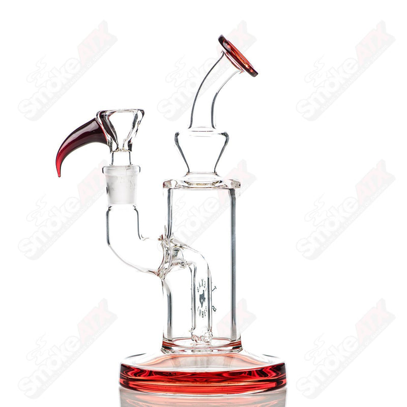 8in 14mm Rig w/ Flower Bowl (Red Elvis) Texas Tubes - Smoke ATX