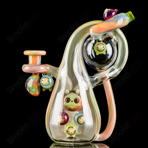 UV Reactive Multicolor Recycler Rig Earl Jr. x Aquarius Glass - Smoke ATX