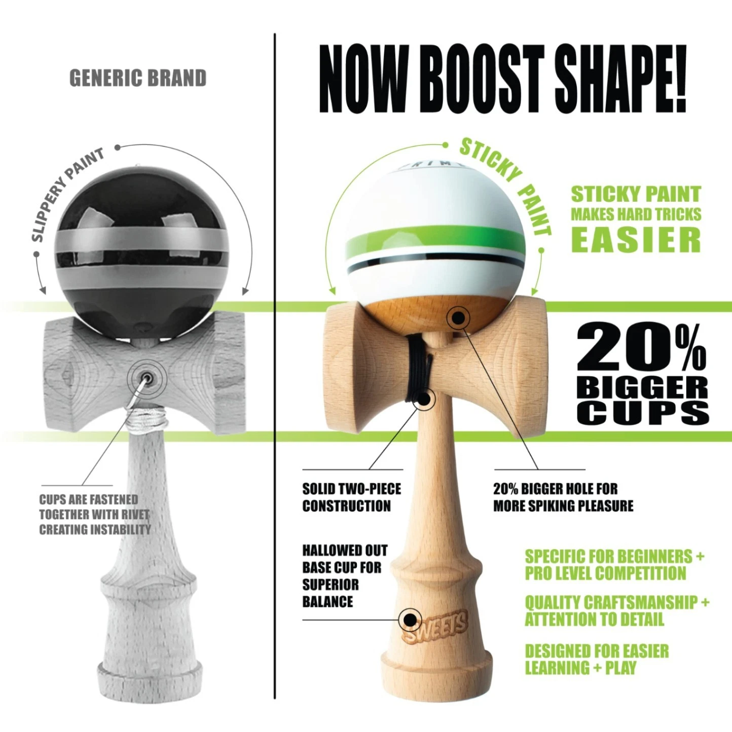 Home Team Prime Sport Stripe Sweets Kendama - Smoke ATX 