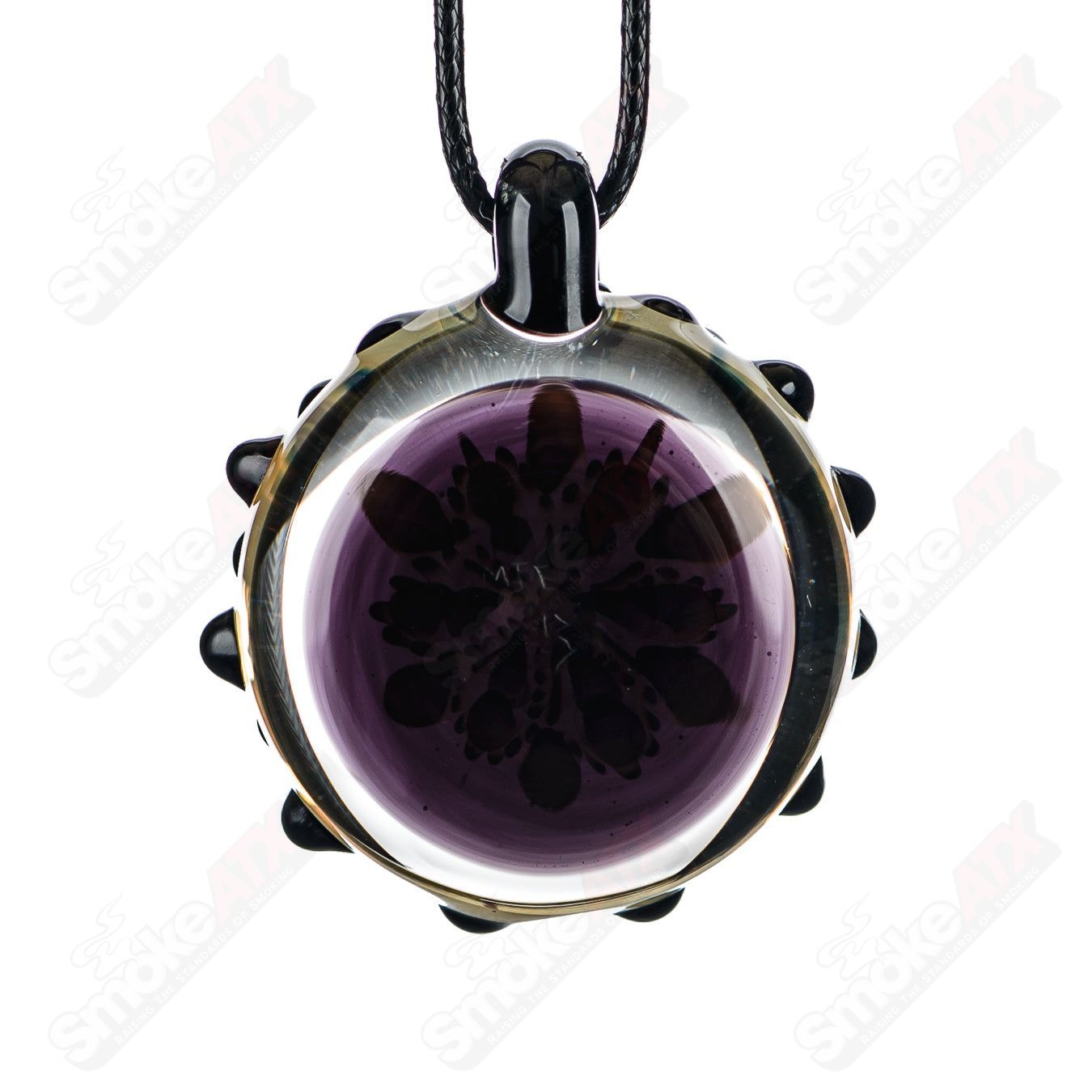 Black Fume Implosion Pendant Introvert Glass - Smoke ATX