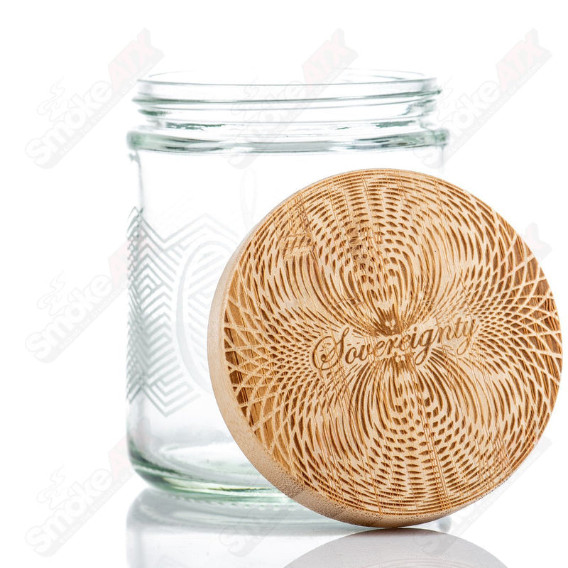 Stripes Pattern Nug Jar w/ Bamboo Lid Sovereignty - Smoke ATX 