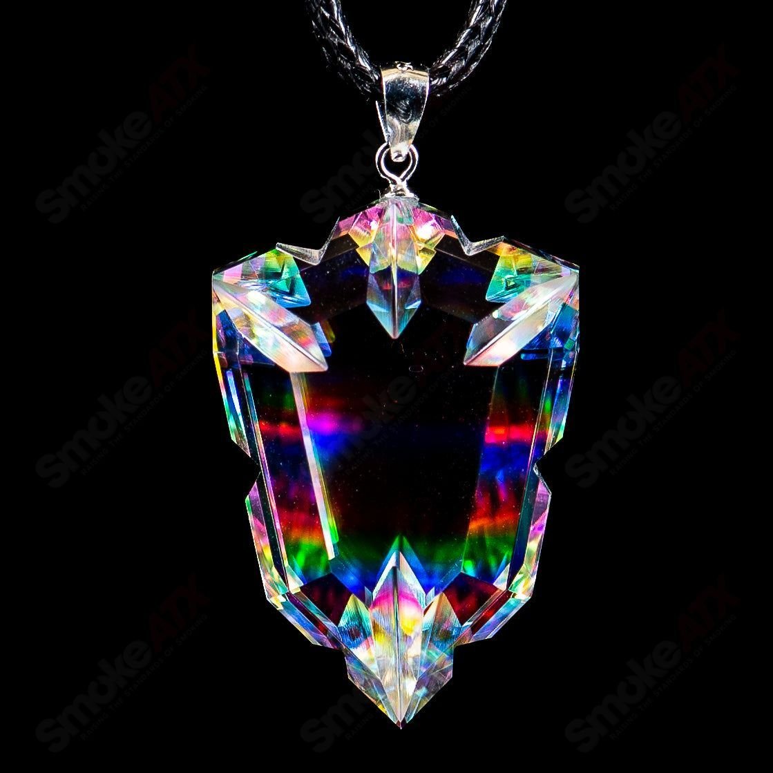 Dichro Arrow Head Faceted Pendant by Fatal Facets - Smoke ATX