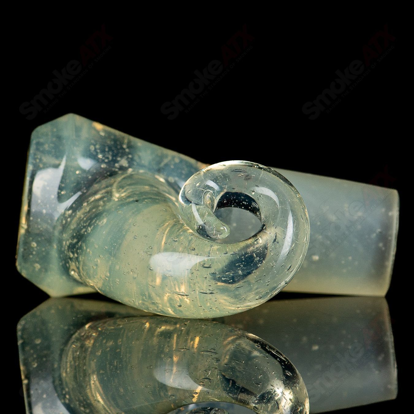 Diet Yoshi 18mm Fully Worked Slide by Black T Glass - Smoke ATX