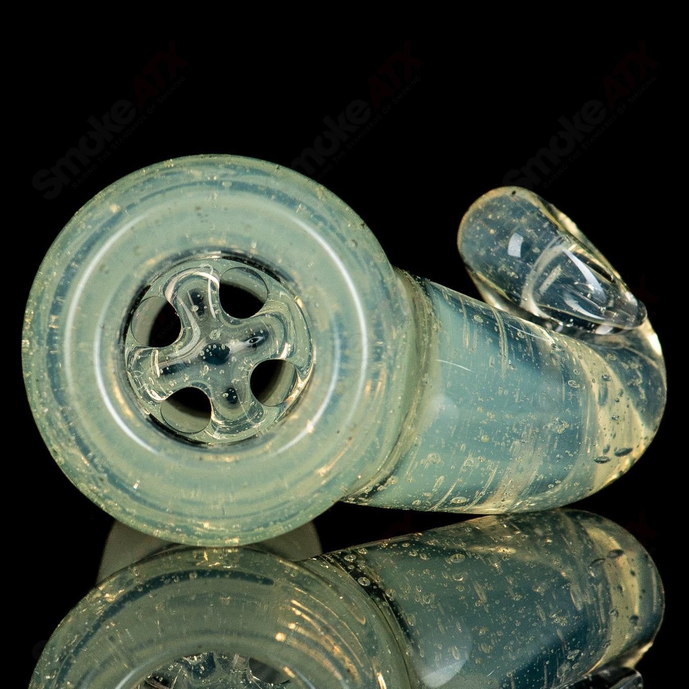 Diet Yoshi 18mm Fully Worked Slide by Black T Glass - Smoke ATX