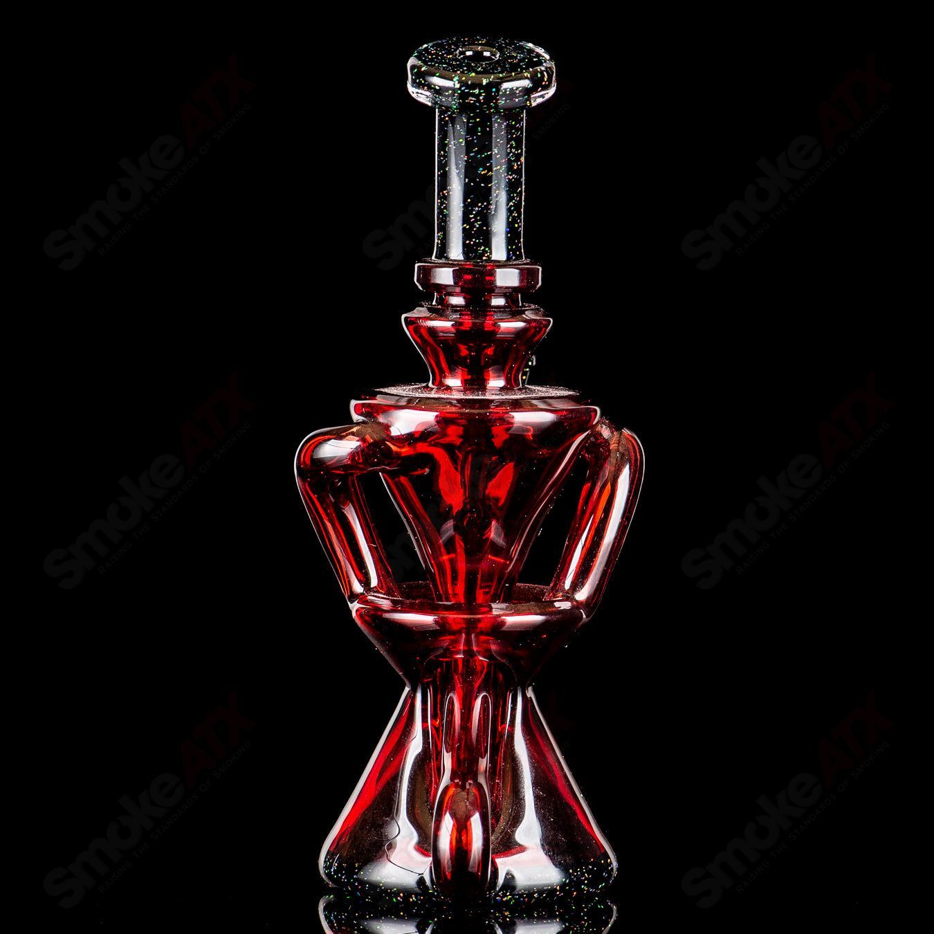 #1 Pomegranate & Black Crushed Opal Mini Recyler Captn Chronic - Smoke ATX
