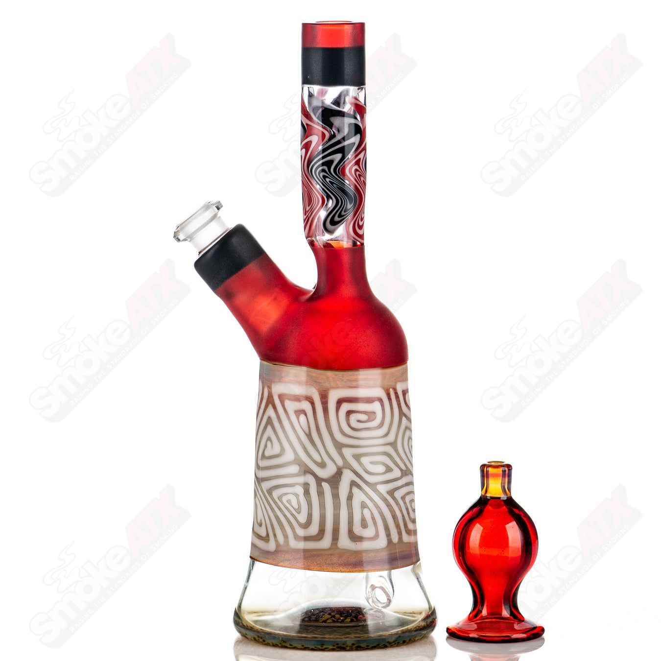 Doodle Reef Thumpie Tube w Bubble Cap by Gk Melts x Good For Now Guy Collab - Smoke ATX