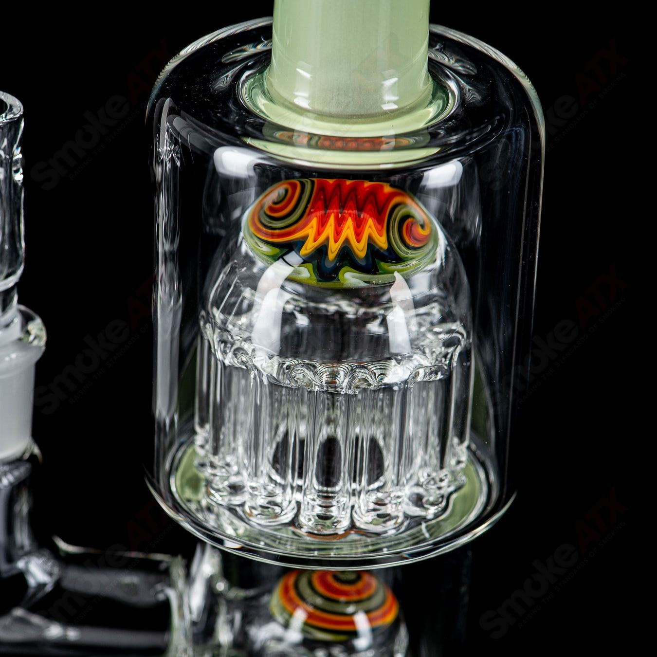 Double Micro 7/13 Arm Perc with color sections by Toro Glass - Smoke ATX
