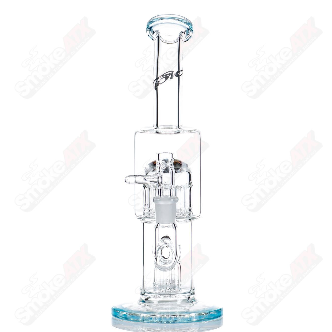 Double Micro 7/13 Arm Perc with Worked Sections by Toro Glass - Smoke ATX