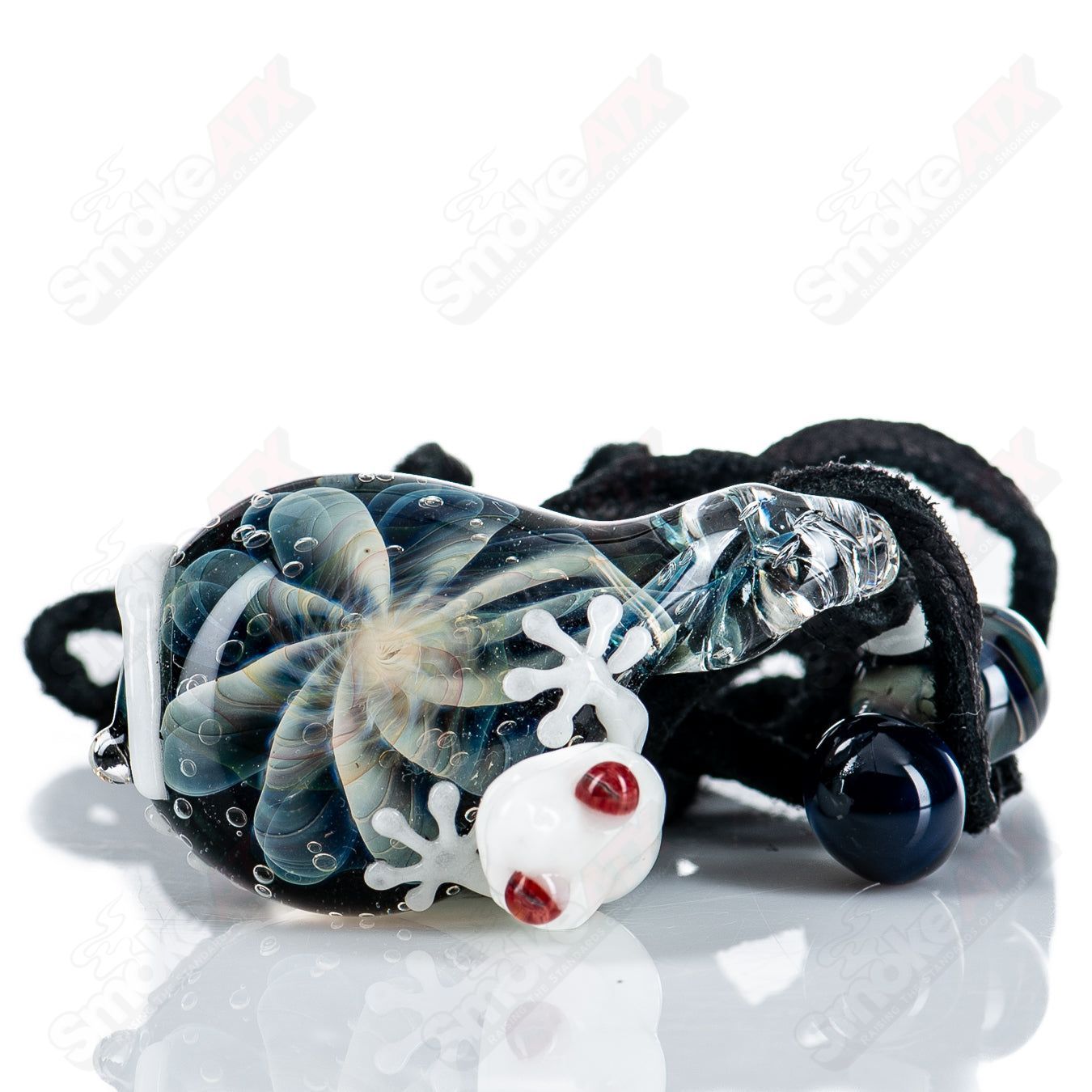 Tier 1 Pendant Kengtaro Glass Gecko #1 - Smoke ATX 