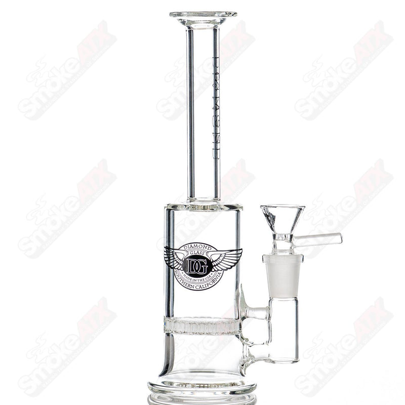 8" Winged DG Logo Honeycomb Rig Diamond Glass - Smoke ATX