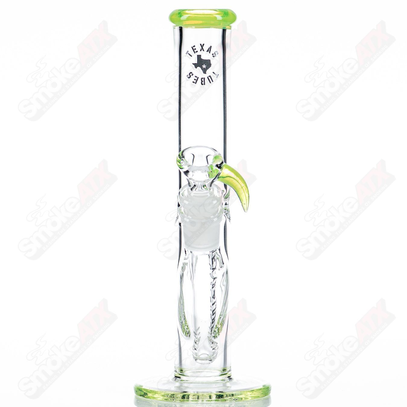 8.5in 14mm (Green Slyme) Straight Tube Texas Tubes - Smoke ATX 
