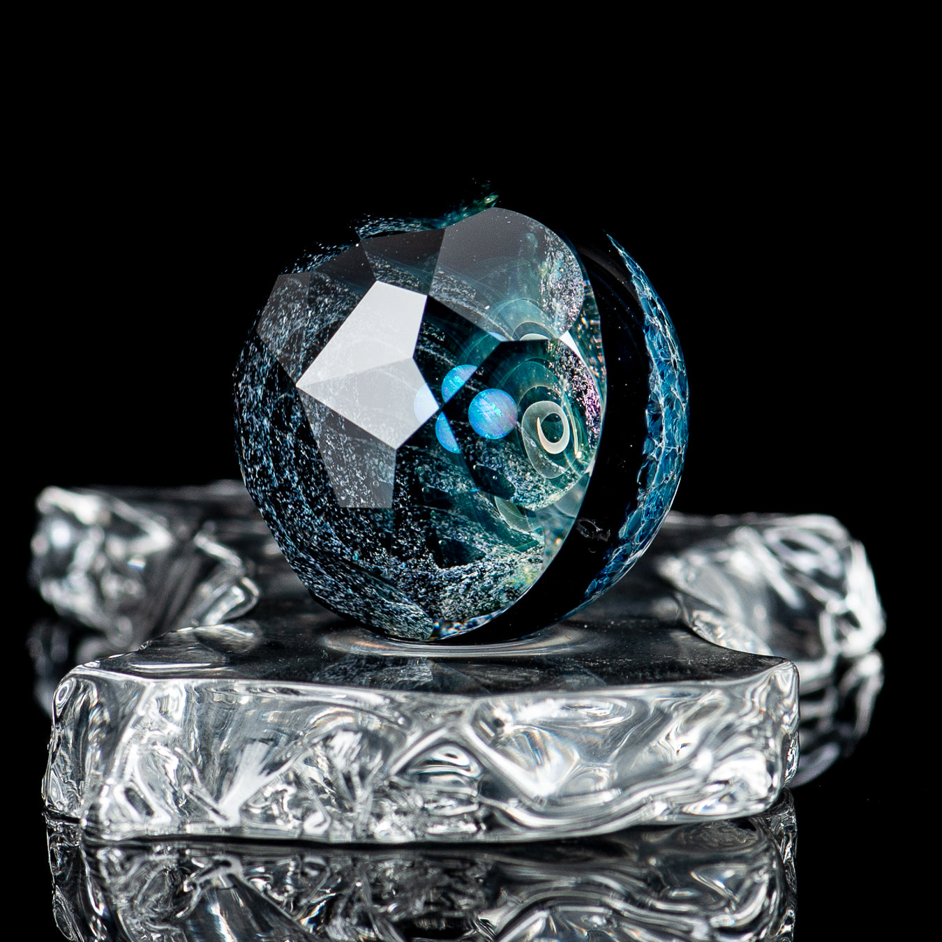 Large Space Slurper Marble Collab Eric Mort x Fatal Facets - Smoke ATX 
