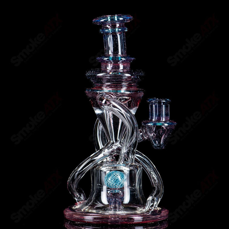 10mm V2 Double Up (Pheonix over Aquarius) Recycler Cerio Glass - Smoke ATX