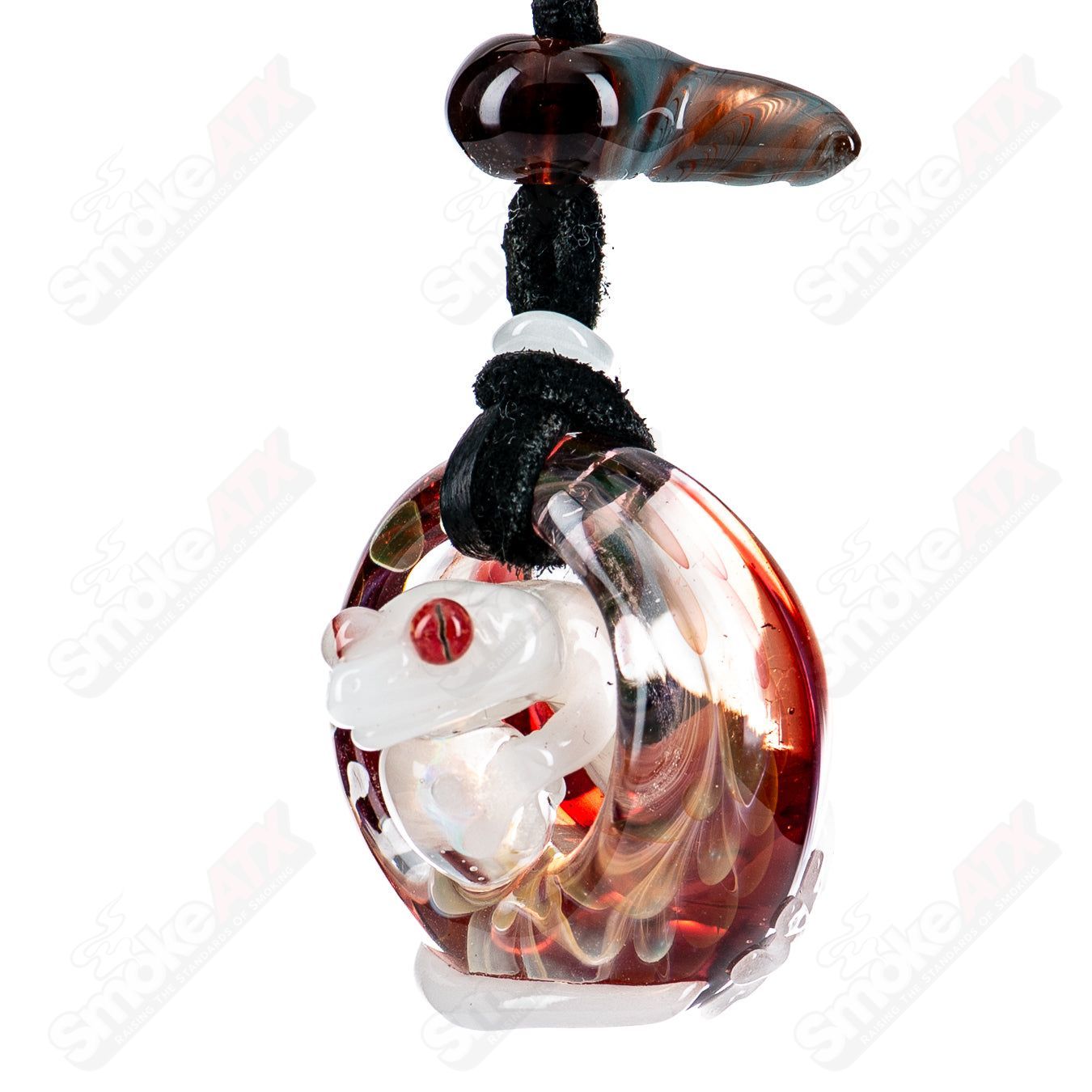 #1 Tier 4 Gecko Pendant by Kengtaro Glass - Smoke ATX 
