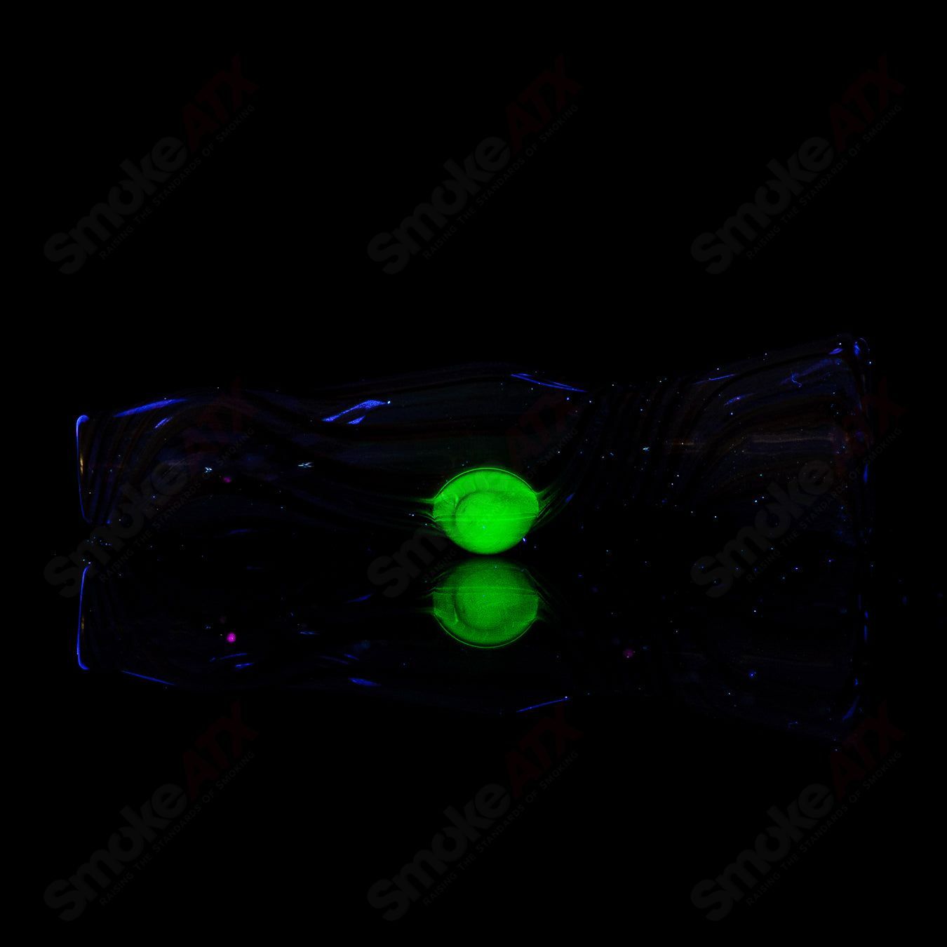 Color Line Work Chillum w/ UV Dot Indo Glass - Smoke ATX