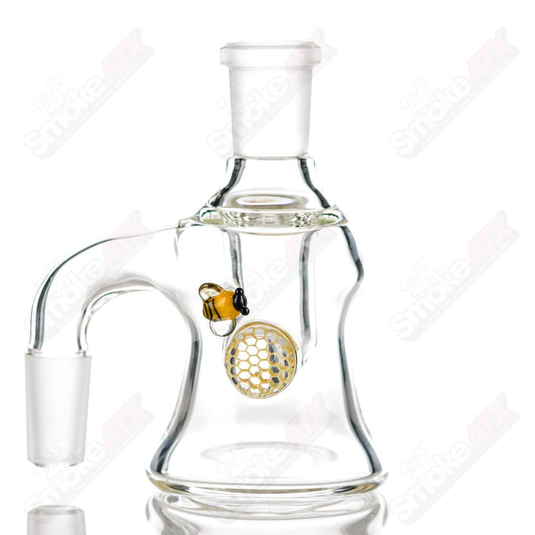 14/90 Clear Dry Catcher w Honeycomb + Bee Joe P Glass - Smoke ATX