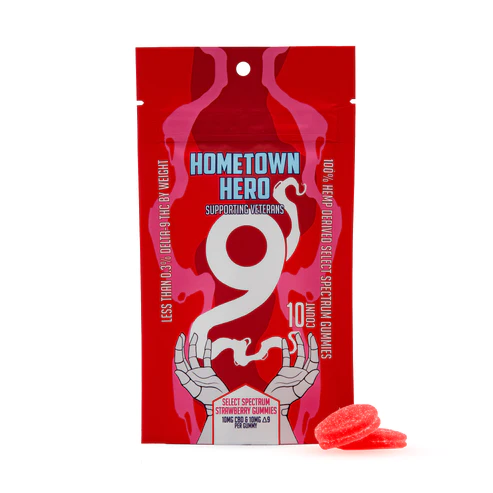 100mg Strawberry Select Spectrum D9 Gummies Hometown Hero