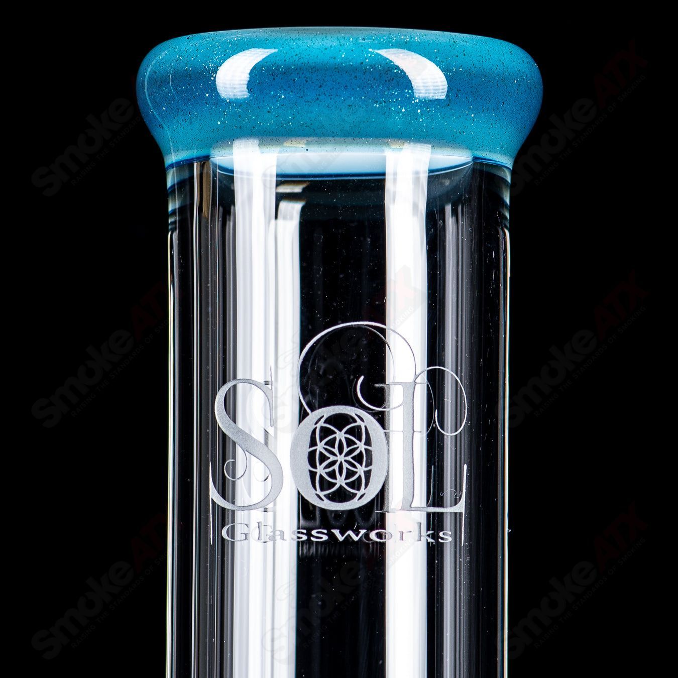 SOL-45 Lace Sphere + DC Set (Blue Stardust Over Ghost) SoL Glassworks - Smoke ATX