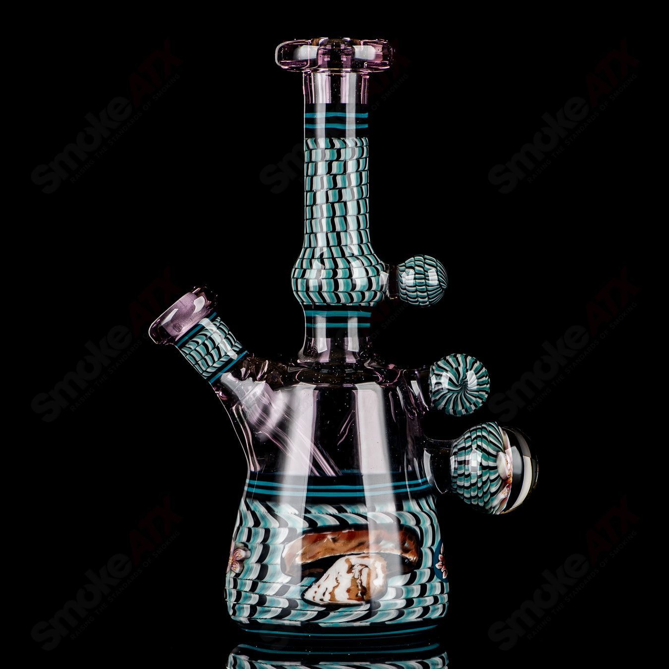 Coiled Latticello Milli Rig Conversion Glass x Boehme #3 - Smoke ATX